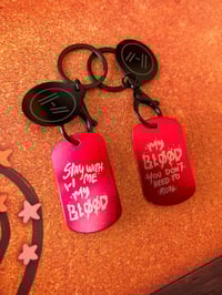 Image 2 of Tyler and Josh Metal Tag Keychains - Set | Twenty One Pilots