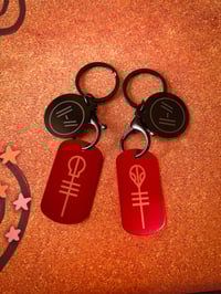 Image 1 of Tyler and Josh Metal Tag Keychains - Set | Twenty One Pilots