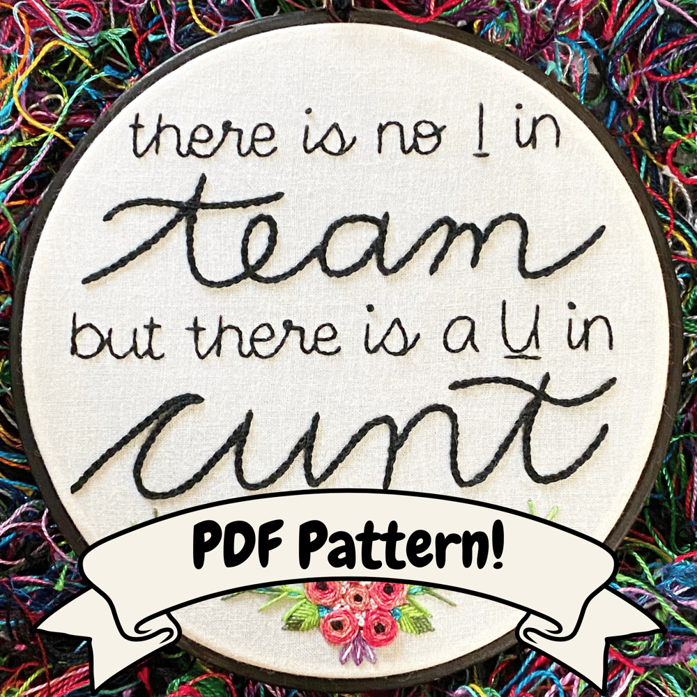 Image of Team Cunt PDF Embroidery Pattern