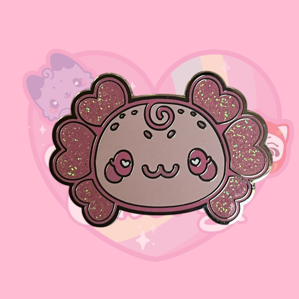 Image of Chubby Cat, Tito the Axolot & Sakura enamel pins