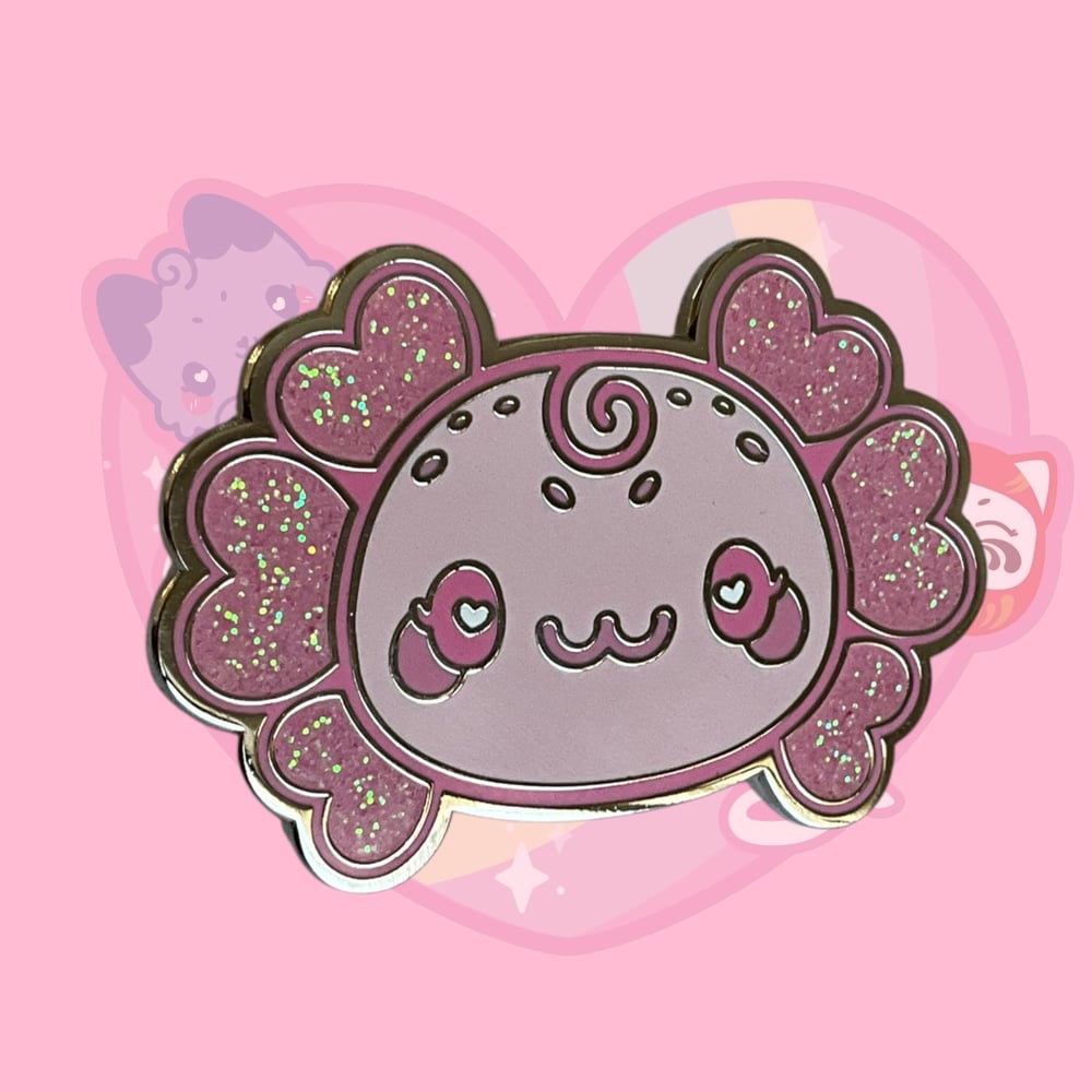 Image of Chubby Cat, Tito the Axolot & Sakura enamel pins