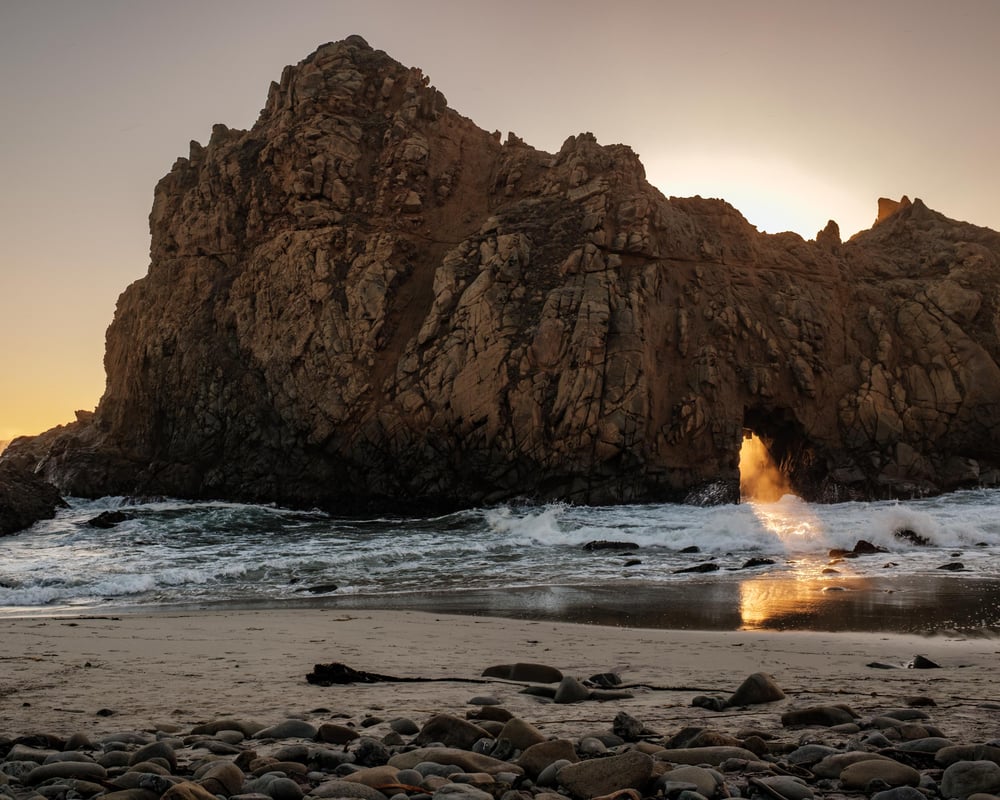 Image of Big Sur keyhole, sunset