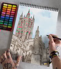 Image 1 of Canterbury Cathedral Watercolour Print