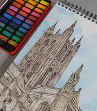 Image 2 of Canterbury Cathedral Watercolour Print