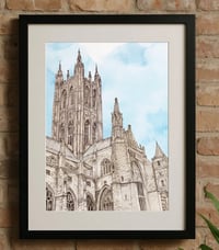 Image 3 of Canterbury Cathedral Watercolour Print