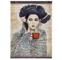 Image 1 of Panneau en papier froissé "La Tasse rouge"