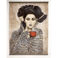 Image 16 of Panneau en papier froissé "La Tasse rouge"