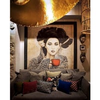 Image 10 of Panneau en papier froissé "La Tasse rouge"