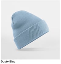 Image 2 of Dusky blue cuffed beanie