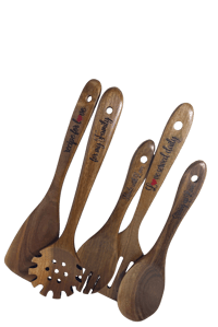 Image 2 of Custom Engraved Wooden Utensil Set