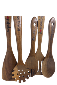 Image 4 of Custom Engraved Wooden Utensil Set