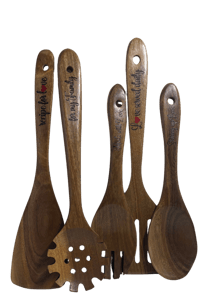 Image 5 of Custom Engraved Wooden Utensil Set
