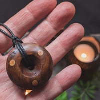 Image 3 of Irish Bog Yew Faery Ring Pendant (PE1987)