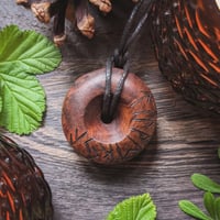 Image 2 of Irish Bog Yew Faery Ring Pendant (PE1987)