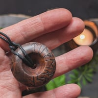 Image 4 of Irish Bog Yew Faery Ring Pendant (PE1987)