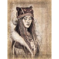 Image 1 of Panneau en papier froissé "La Chamane"