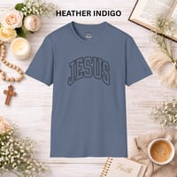 Image 5 of Jesus Graphic T‑Shirt — Retro Arch Script Christian Tee