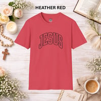 Image 6 of Jesus Graphic T‑Shirt — Retro Arch Script Christian Tee