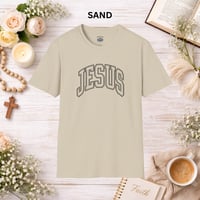 Image 7 of Jesus Graphic T‑Shirt — Retro Arch Script Christian Tee