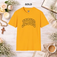 Image 9 of Jesus Graphic T‑Shirt — Retro Arch Script Christian Tee