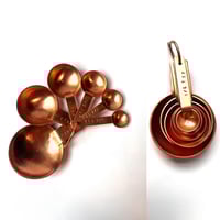  Copper measuring spoon set (short handles)