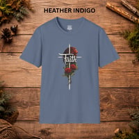Image 4 of Faith Cross T-Shirt — Christian Inspirational Tee