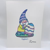 Image 3 of Eggbert the eggtra-ordinary gnome artist 8.5” x 11” print