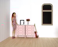 Image 4 of 1:6 chest of drawers - pale pink