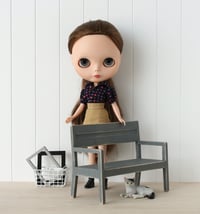 Image 2 of low bench for Blythe - grey