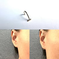 14K Gold  3 dots line two way earring(single)