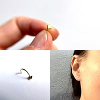 14K Gold  diamond shape two way earring(single)