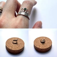 Sterling Silver Green Spinel  Adjustable Ring 