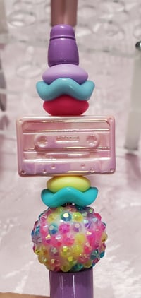 Image 2 of Cassette Tape Charm Beaded Pens