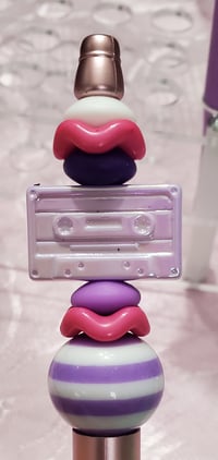 Image 3 of Cassette Tape Charm Beaded Pens