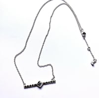 Sterling Silver  Sapphire Stud Necklace 