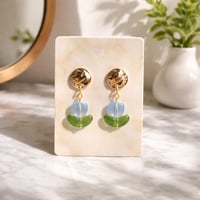 LIGHT BLUE TULIP EARRINGS