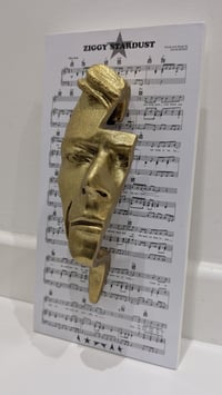 Image 4 of Gold Glitter Resin 'Flash' - David Bowie Sculpture