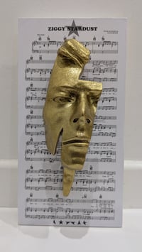 Image 11 of Gold Glitter Resin 'Flash' - David Bowie Sculpture