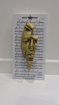 Image 1 of Gold Glitter Resin 'Flash' - David Bowie Sculpture