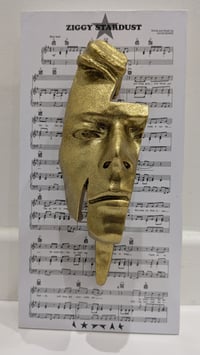 Image 2 of Gold Glitter Resin 'Flash' - David Bowie Sculpture