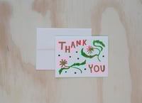 Image 1 of Thank You Floral Risograph Greeting Card