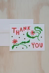 Image 3 of Thank You Floral Risograph Greeting Card