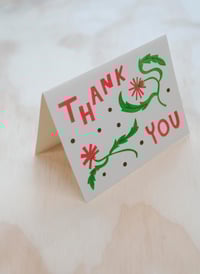 Image 2 of Thank You Floral Risograph Greeting Card