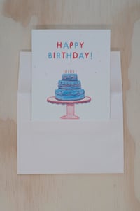 Image 3 of Birthday Cake Risograph Greeting Card