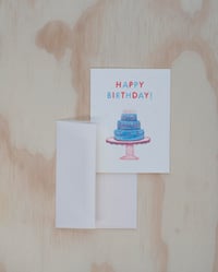Image 2 of Birthday Cake Risograph Greeting Card