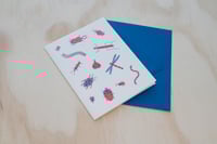 Image 2 of Bug Party Risograph Greeting Card