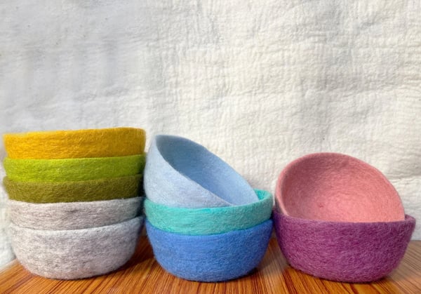 Image of Small Wool Felt Bowl from Fibres of Life