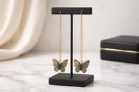 LONG CHAIN GOLD AND BLACK EARRINGS