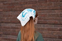 Image 1 of Blue and White Floral Bandana