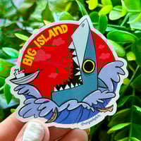 Image 1 of Big Island Shark Attack Waterproof Stickers